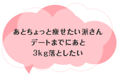 あとちょっと痩せたい派さんデートまでにあと3kg落としたい