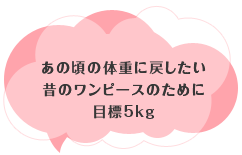 あの頃の体重に戻したい昔のワンピースのために目標5kg