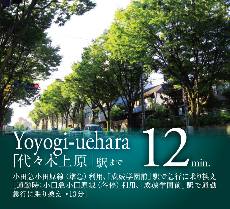 「代々木上原」駅まで12min.