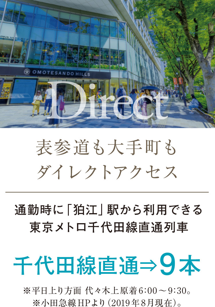 表参道も大手町も
ダイレクトアクセス