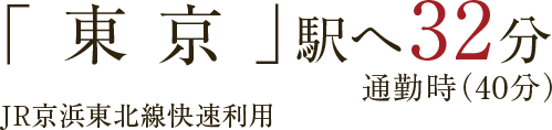 「東京」駅へ32分