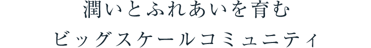 潤いとふれあいを育むビッグスケールコミュニティ
